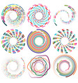set mottled multi color and colorful spiral vector image