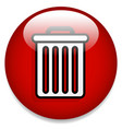 trash can button icon vector image