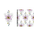 watercolor lily print and seamless pattern vector image vector image