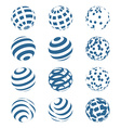 abstract sphere logo set vector image