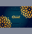 happy diwali greeting template with floral design vector image vector image