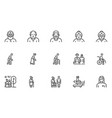 elder people line icons vector image