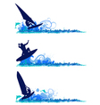 surfing design elements vector image vector image