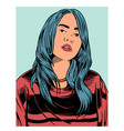 billie ellish editorial portrait color art vector image