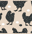 easter seamless pattern with speckled chicken vector image