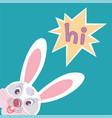 funny smiling bunny greeting card vector image