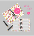 organizer design withflowers notes for girls vector image vector image