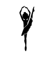 silhouette dancer fifth position with leg up vector image