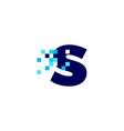 s letter lowercase pixel mark digital 8 bit logo vector image vector image