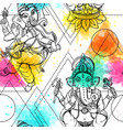seamless pattern ganesha vector image vector image