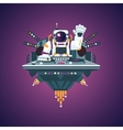 space party astronaut in a night club music vector image