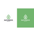 leaf logotype template positive and negative vector image vector image