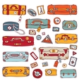 vintage suitcases set travel vector image