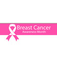 breast cancer awareness month banner with shadow vector image