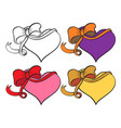 heart with ribbon set vector image vector image