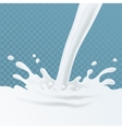 milk splash and pouring on transparent background vector image