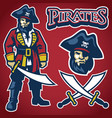 pirate mascot set vector image