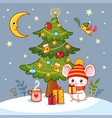 with a cute little mouse who vector image