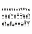 cocktails icons vector image