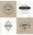 monochrome vintage happy birthday badge vector image vector image