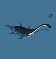dinosaur plesiosaur in isometric style vector image vector image