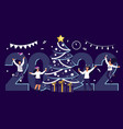 happy people celebrating merry christmas vector image vector image
