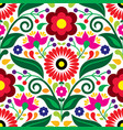 mexican folk art seamless pattern - flowers vector image