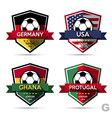 set of soccer football badge vector image vector image