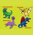 collection of cartoon baby dinosaurs vector image vector image