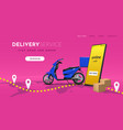 delivery landing online food and goods mobile vector image vector image