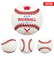 set baseball leather balls vector image vector image