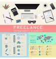 freelance infographic template set elements vector image