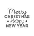 merry christmas and happy new year - lettering vector image