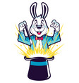 white rabbit magic trick vector image vector image