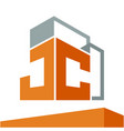 construction business logo with the initials vector image