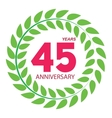 template logo 45 anniversary in laurel wreath vector image
