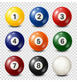 billiardpool balls collection snooker vector image