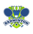 flat badminton logo vector image