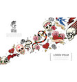 hand drawn tattoo elements concept vector image