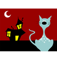 halloween night cat vector image