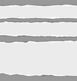 three horizontal torn paper stripes with shadow vector image vector image