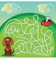 cute dogs maze game vector image
