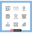 modern set 9 outlines pictograph person vector image vector image