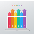 paper laptop computer infographics vector image vector image