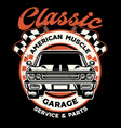 vintage shirt design american muscle garage vector image