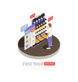 fast food isometric composition vector image vector image