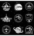 set of retro and modern space travel badges vector image