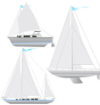 set sailing boat floating vector image