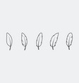 fluffy feather silhouette icon set isolated vector image