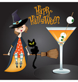 halloween witch background vector image